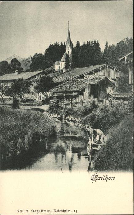 Marquartstein Ratithen Frau am Fluss