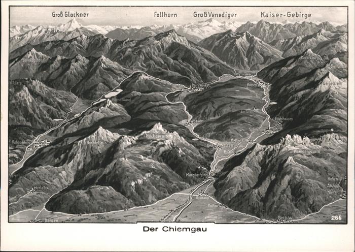 Marquartstein Panoramalandkarte Der Chiemgau