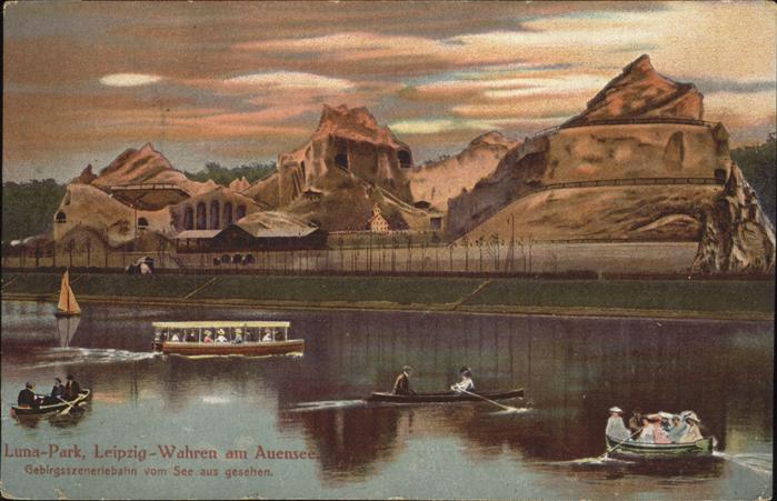 LEIPZIG Sachsen Luna Park Wahren am Auensee Boote