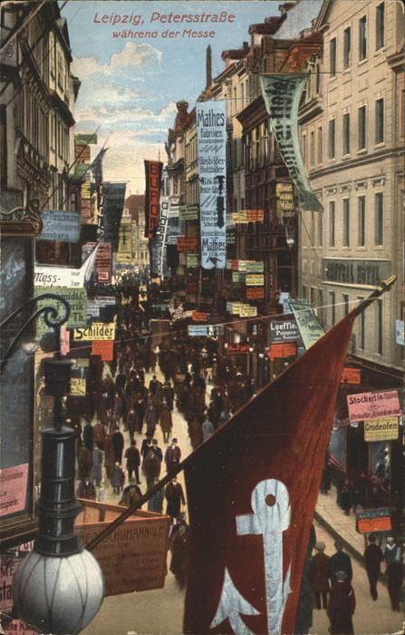 Leipzig Petersstrasse zur Messe Trubel Ausstell