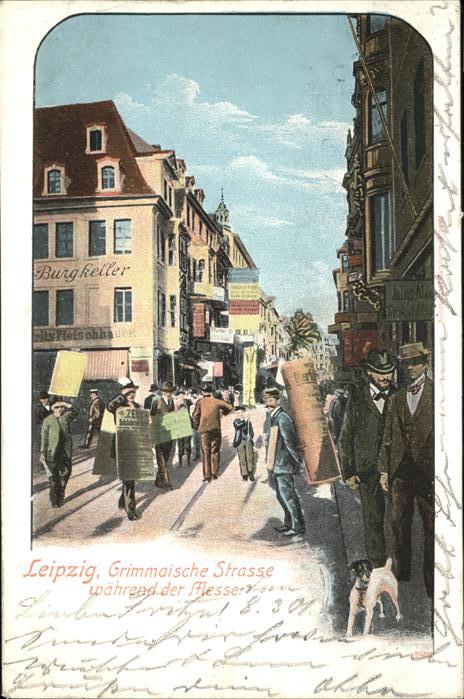 LEIPZIG Sachsen Grimmalsche Strasse zur Messe Strassenwerbung Trubel