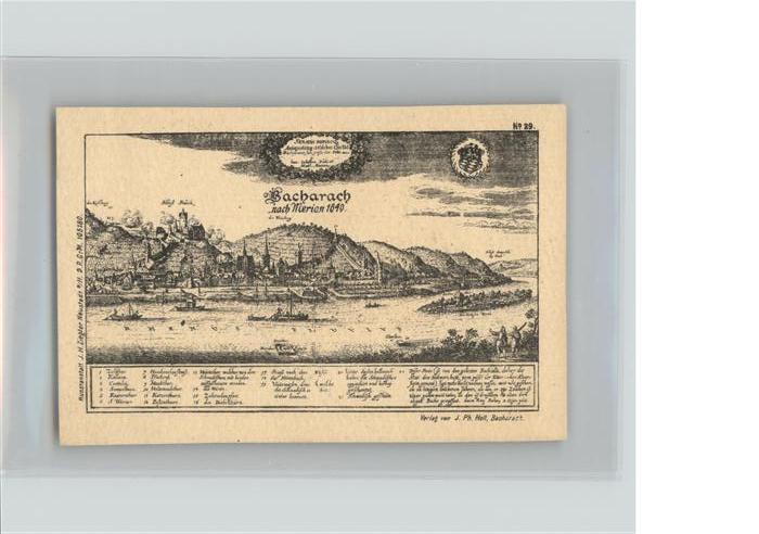 Bacharach Rhein Alter Stich nach Merian 1640