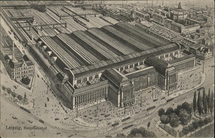 Leipzig Fliegeraufnahme Künstlerkarte Entwurf