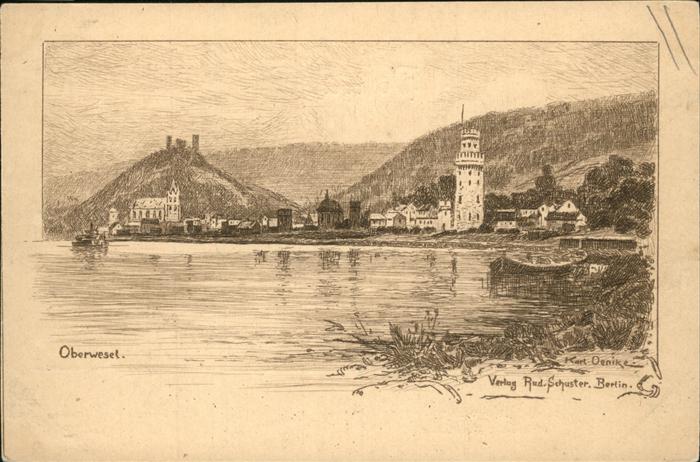 Oberwesel Rhein Künstlerkarte