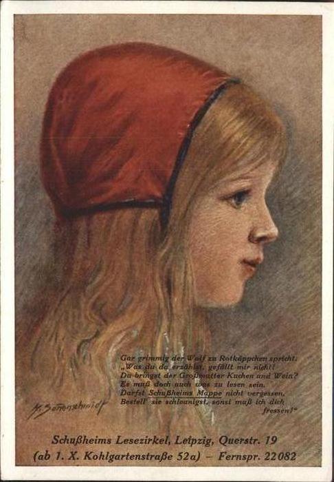 Leipzig Mädchenportrait Künstlerkarte Schußheim