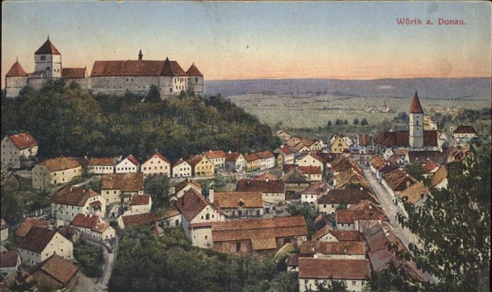 Woerth Donau Totalansicht mit Burg