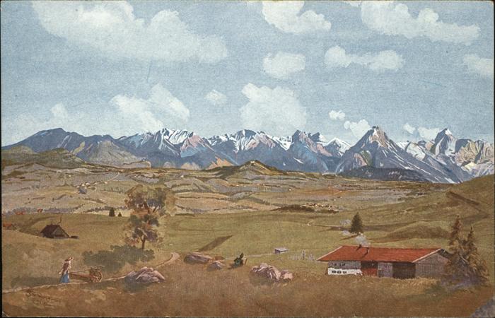 Mittelberg Oy Blick auf Radiumbad und Nesselwang mit