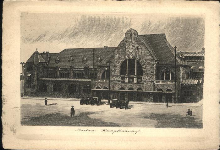 AACHEN NRW Hauptbahnhof Kuenstlerkarte