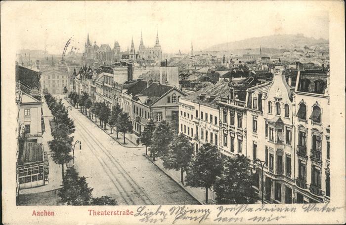 Aachen Theaterstrasse mit Blick zum Dom Feldpo