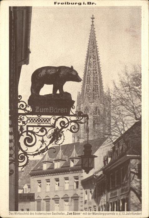Freiburg Breisgau Gasthaus zum Bären mit Münsterblick