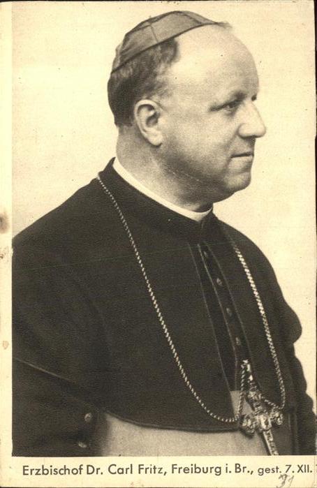 Freiburg Breisgau Erzbischof Dr Carl Fritz