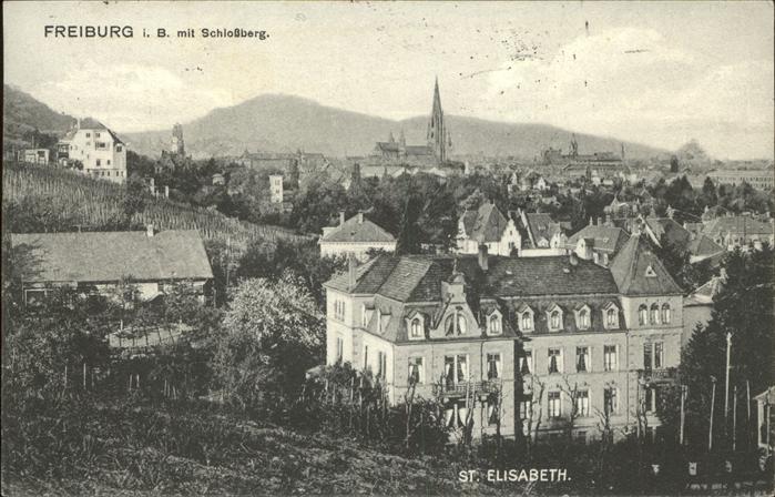 Freiburg Breisgau St Elisabeth mit Schlossberg