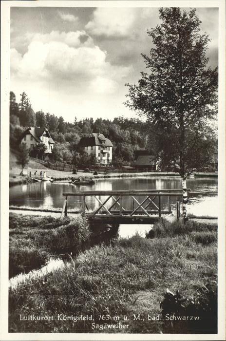 Koenigsfeld Schwarzwald Sägeweiher Brücke