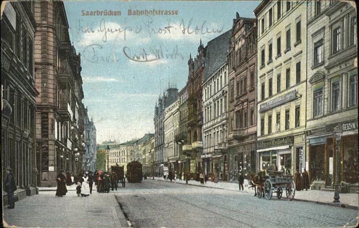 SAARBRueCKEN Saarland Bahnhofstrasse Strassenbahn Pfederwagen