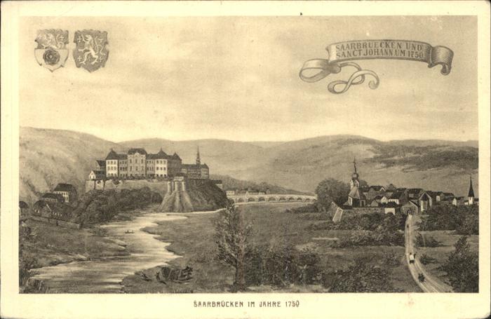 SAARBRueCKEN Saarland Alter Stich aus dem Jahre 1750