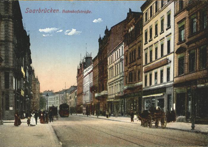 SAARBRueCKEN Saarland Bahnhofstrasse Strassenbahn Pferdewagen