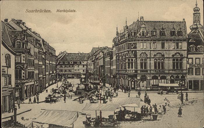 SAARBRueCKEN Saarland Marktplatz Strassenbahn