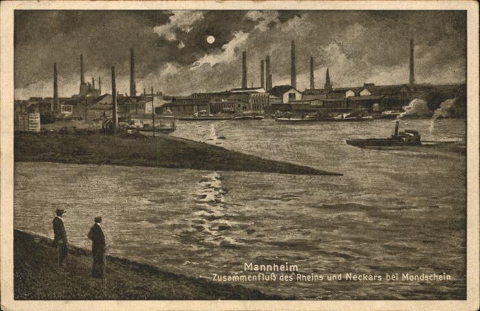 MANNHEIM BW Zusammenfluss von Rhein und Neckar
