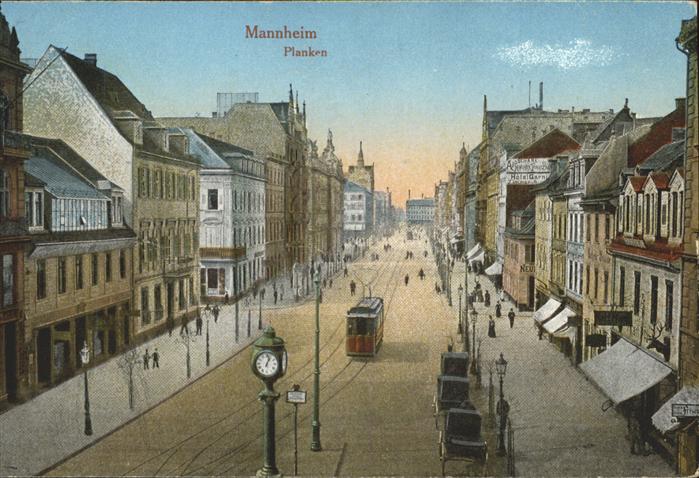 MANNHEIM BW Planken Strassenbahn Kutschen