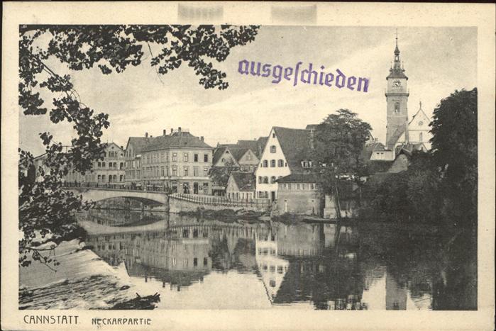 Cannstatt Neckarpartie Stempel auf AK