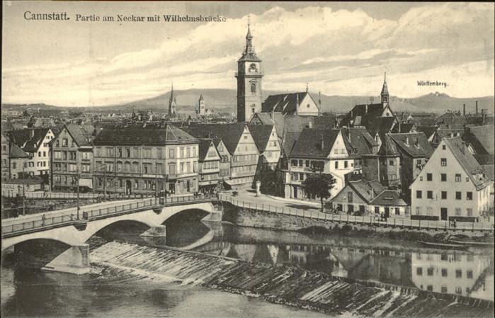 Cannstatt Neckar mit Wilhelmsbrücke