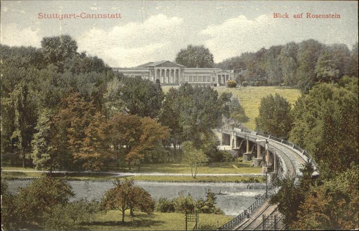 Cannstatt Blick auf Rosenstein und Neckar