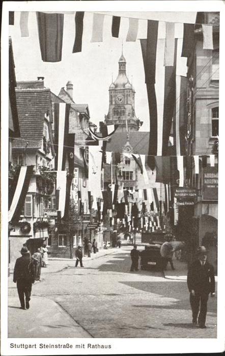 STUTTGART  CITY Steinstrasse mit Rathaus