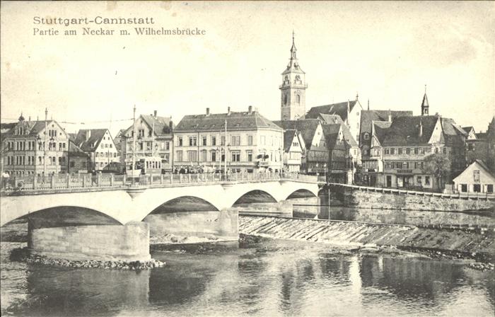 Cannstatt Neckar Wilhelmsbrücke Kirche