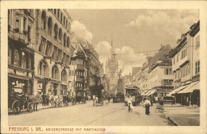 Strassenbahn Freiburg i. Br. Kaiserstr. Martinstor