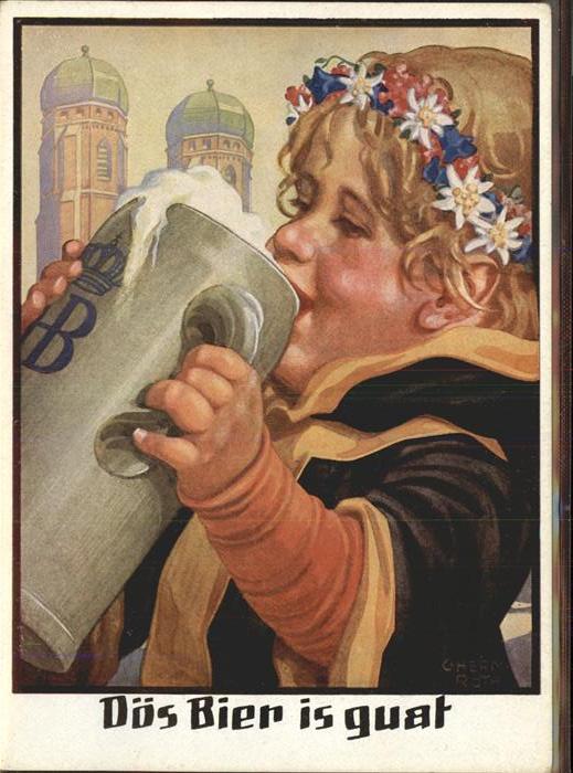 Muenchner Kindl Bierkrug  Bildkunstverlag August Lengau