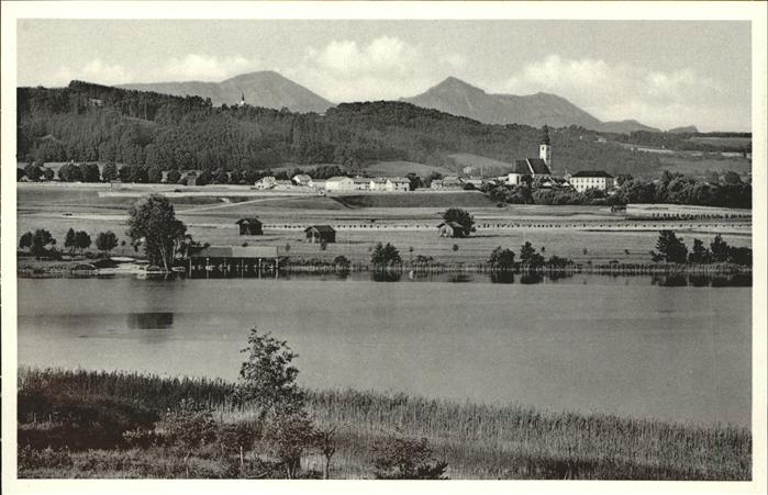 Waging See Panorama mit Hochfelln und Hochgern Chi