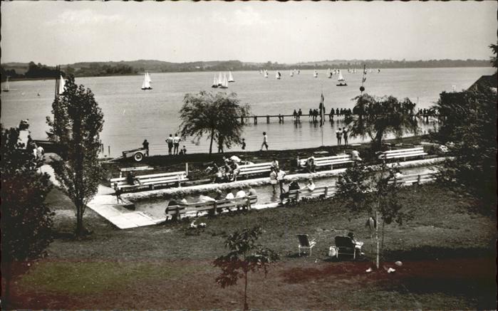 Waging See Campingplatz Strandcafe Segelboot
