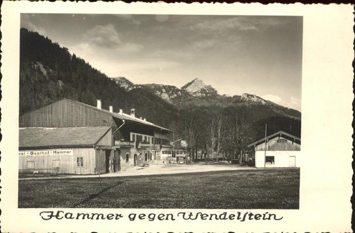 Hammer Siegsdorf Gasthof Blick gegen Wendelstein Bayeris