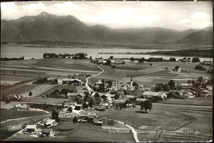 Breitbrunn Chiemsee Panorama mit Hochgern Chiemgauer Alpen