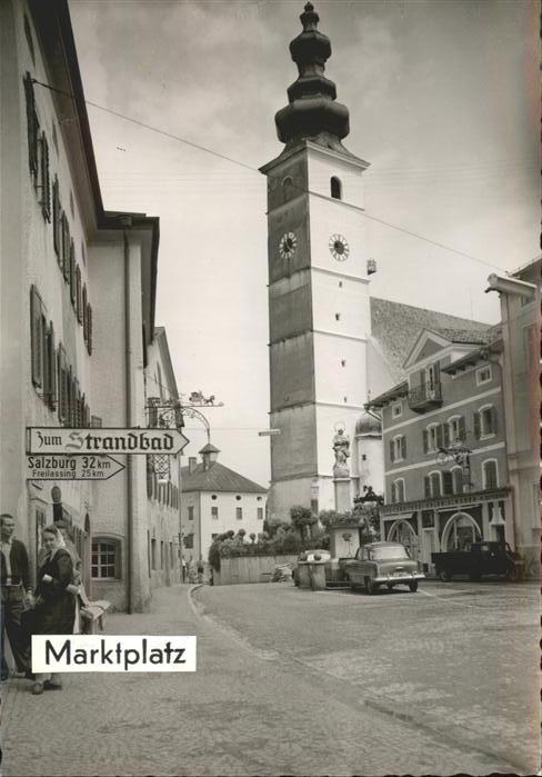 Waging See Marktplatz Kirche Brunnen