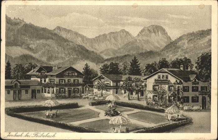 Jenbach Bad Feilnbach Kurhaus Ehrl Garten mit Blick zum Wende