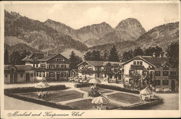 Bad Feilnbach Moorbad Kurheim Ehrl Garten Blick zum W