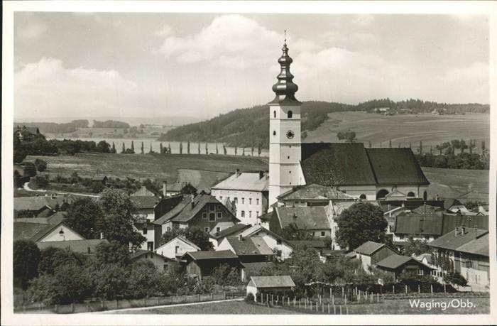 Waging See Ortsansicht mit Wallfahrtskirche