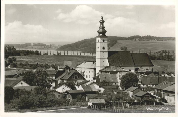 Waging See Ortsansicht mit Wallfahrtskirche