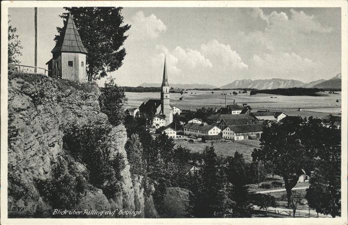Palling Ortsansicht mit Alpenblick