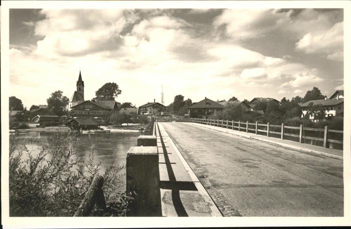 Seebruck Chiemsee Ortsansicht von Brücke aus Blick zum Ca