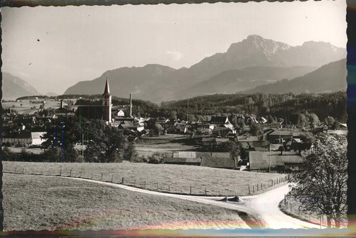 Teisendorf Oberbayern Ortsansicht mit Alpenblick