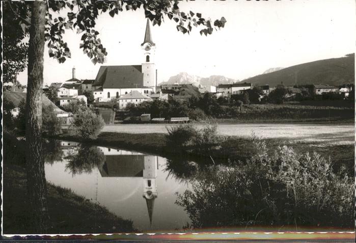 Teisendorf Oberbayern Partie am Bach Kirche