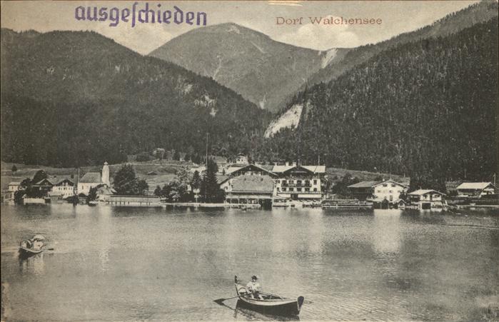Walchensee Partie am See Stempel auf AK