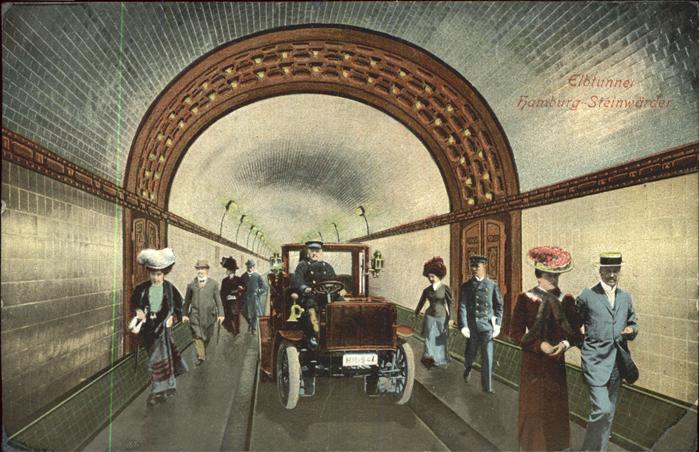 Steinwerder Hamburg Elbtunnel Begehung Oldtimer