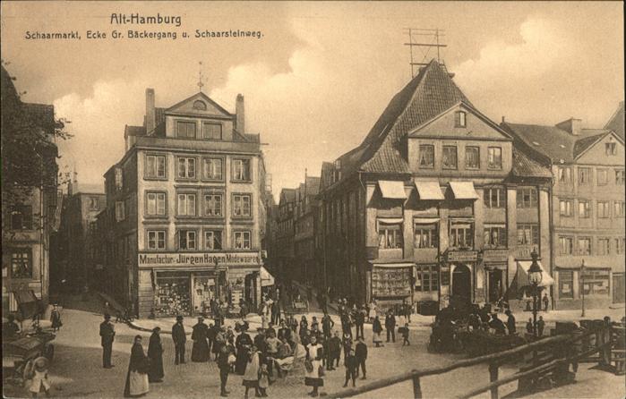 HAMBURG  CITY Schaarmarkt Ecke Gr Baeckergang und Schaarsteinweg