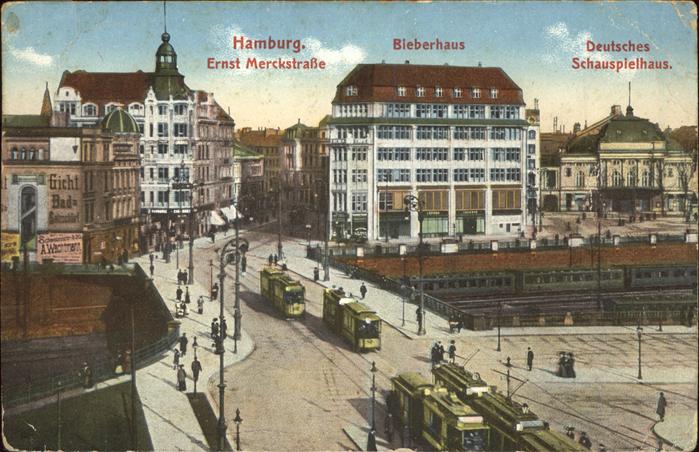HAMBURG  CITY Ernst Merckstrasse Bieberhaus Dt Schauspielhaus Strassenbahnen