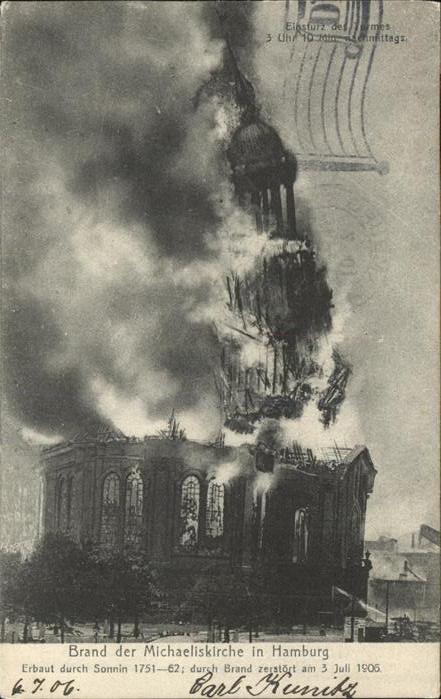 Hamburg Brand der Michaeliskirche