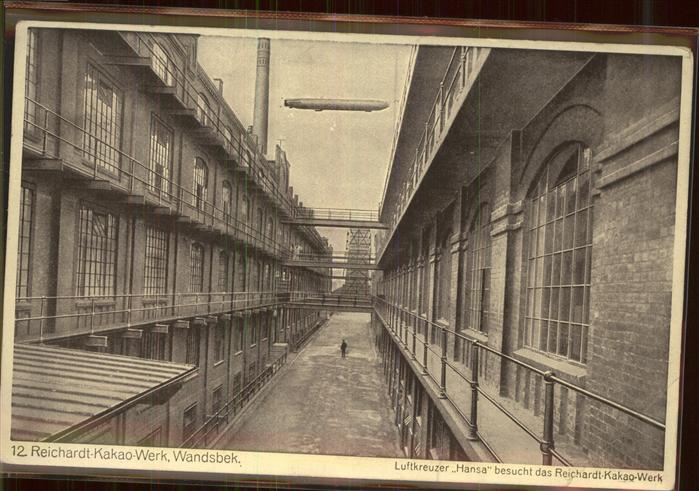 Wandsbek Reichardt Kakao Werk mit Luftkreuzer Ha