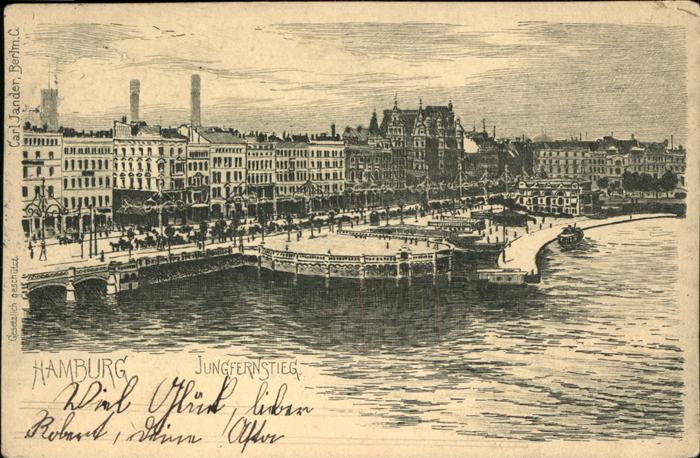 HAMBURG  CITY Jungfernstieg Kuenstlerkarte Carl Jander